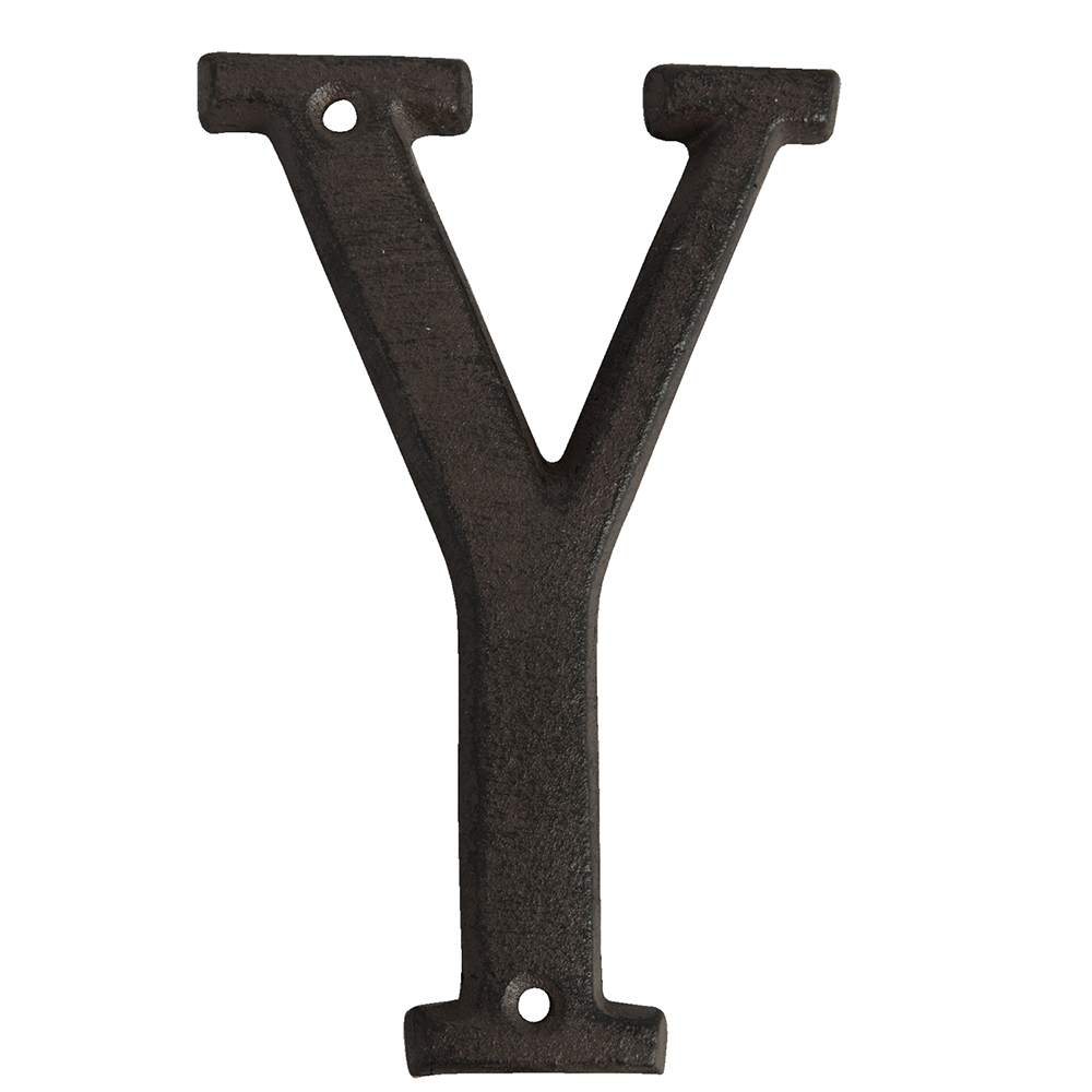 Lettera Y Marrone 8x1x13 cm