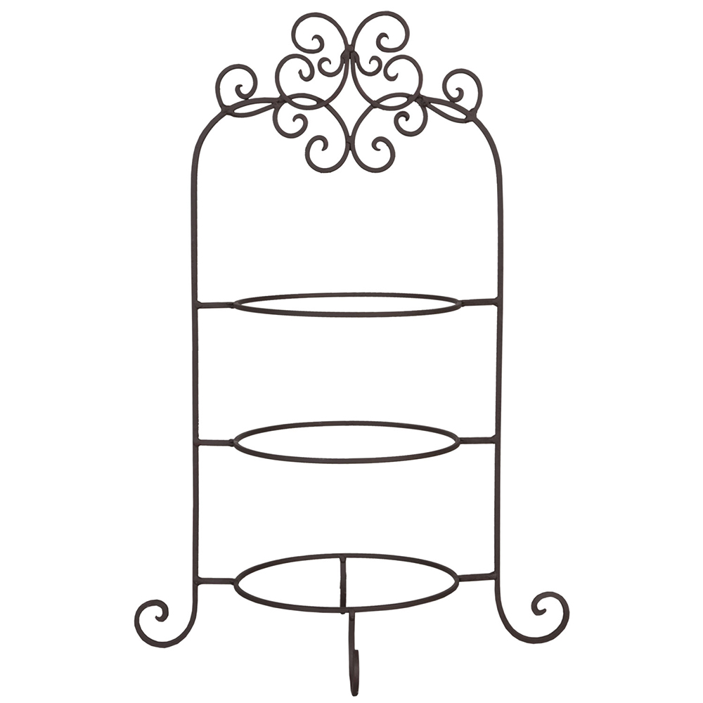 Cake stand for 3 plates Brown 36x28x54 cm