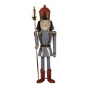 Statua Decorativa Schiaccianoci Grigio Rosso 12x9x36 cm