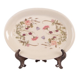[6CE2030] Plaque de décoration Beige Rose 25x18x2 cm