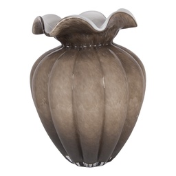 [6GL5496] Vase Verre Marron Blanc Ø 20x28 cm