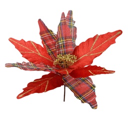 [66134] Decorazione Natale Fiore Rosso Color oro Ø 39x24 cm