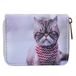 [JZWA0221] Portemonnaie Weiß Grau 11x9 cm