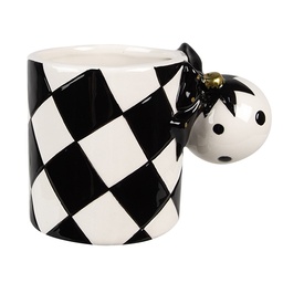 [6CEMU0161Z] Tazza Nero Bianco 13x8x9 cm / 350 ml
