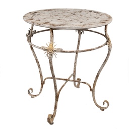 [5Y1241] Tavolo da bistrot Bianco Marrone  Ø 69x76 cm