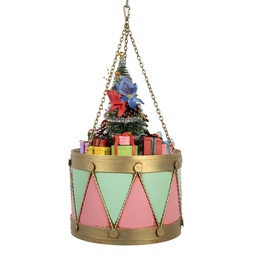 [6Y5867P] Deko Trommel Rosa Grün Ø 21x34/43 cm