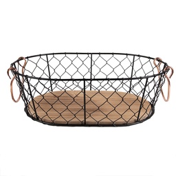 [6Y5480] Basket Black Brown 33x23x10 cm
