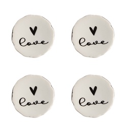 [65289] Pomello per Porta set di 4 Beige, Nero Ø 4x3/6 cm