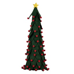 [66338] Decorazione Albero di Natale Verde Rosso Ø 15x45 cm