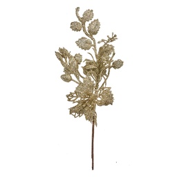 [66152] Christmas Decoration Artificial Branch Gold colored 12x6x27 cm