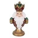 Decoratie buste kerstman met LED 15x10x26 cm