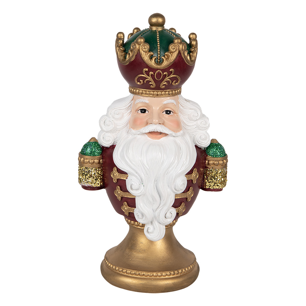 Decoratie buste kerstman met LED 15x10x26 cm