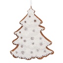 Decoration pendant Christmas tree White Brown 9x1x10 cm