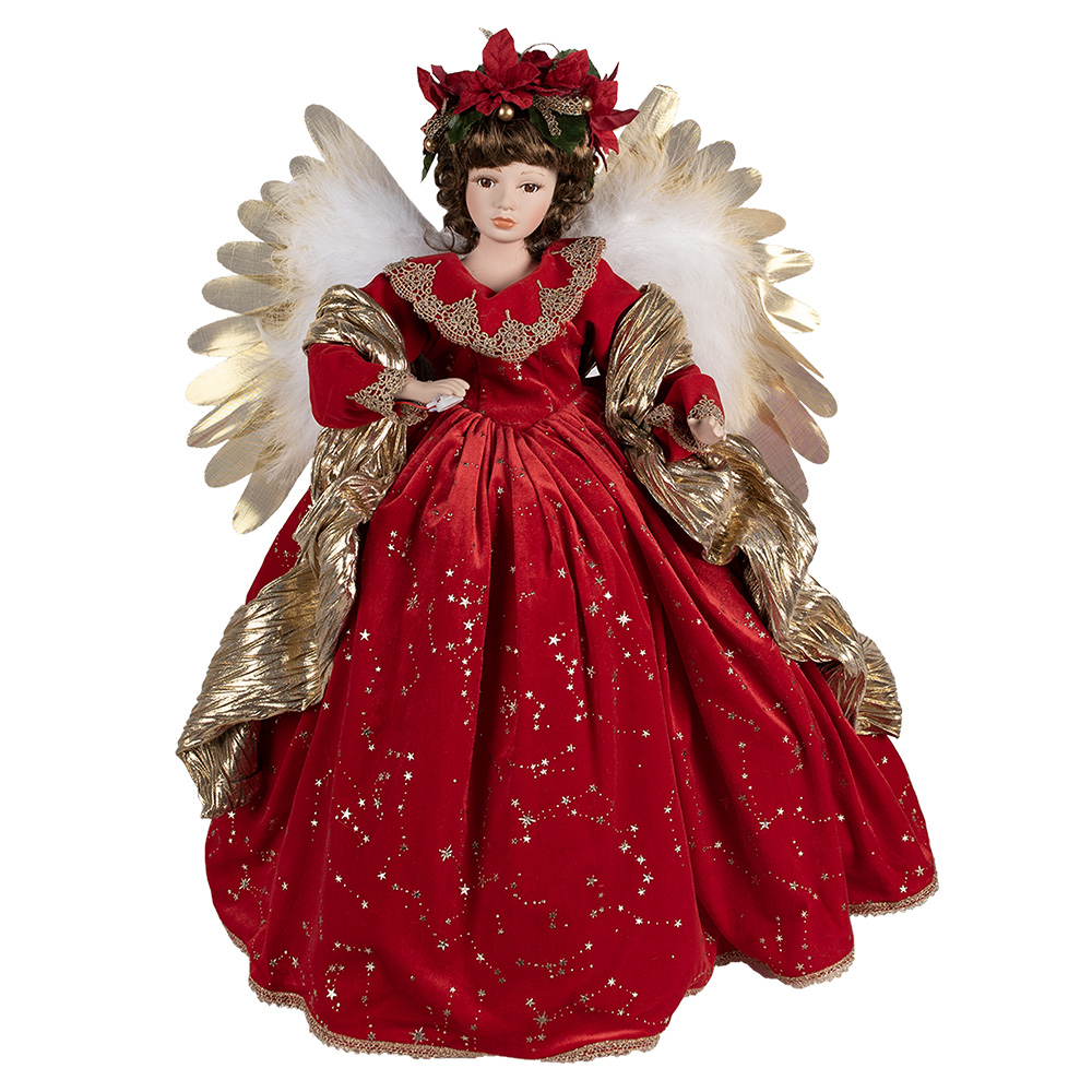 Decoration Statue Angel Red Beige 50x30x65 cm