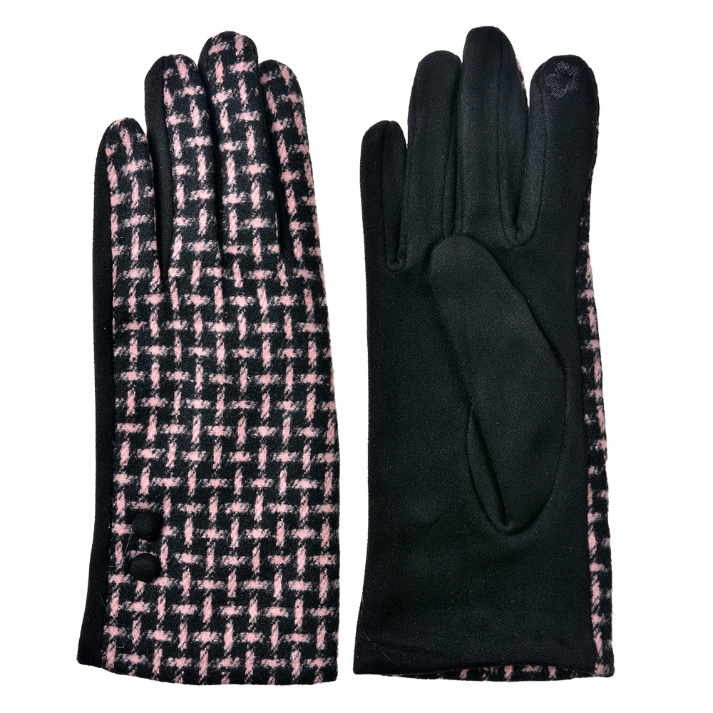 Winter Gloves Black Pink 9x23 cm