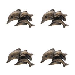 [64897] Set maniglia da 4 Delfino Marrone 6x4x4 cm / S3 cm