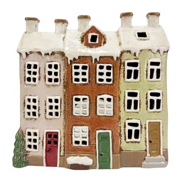 [6CE2538] Waxinelichthouder huisjes 19x8x18 cm