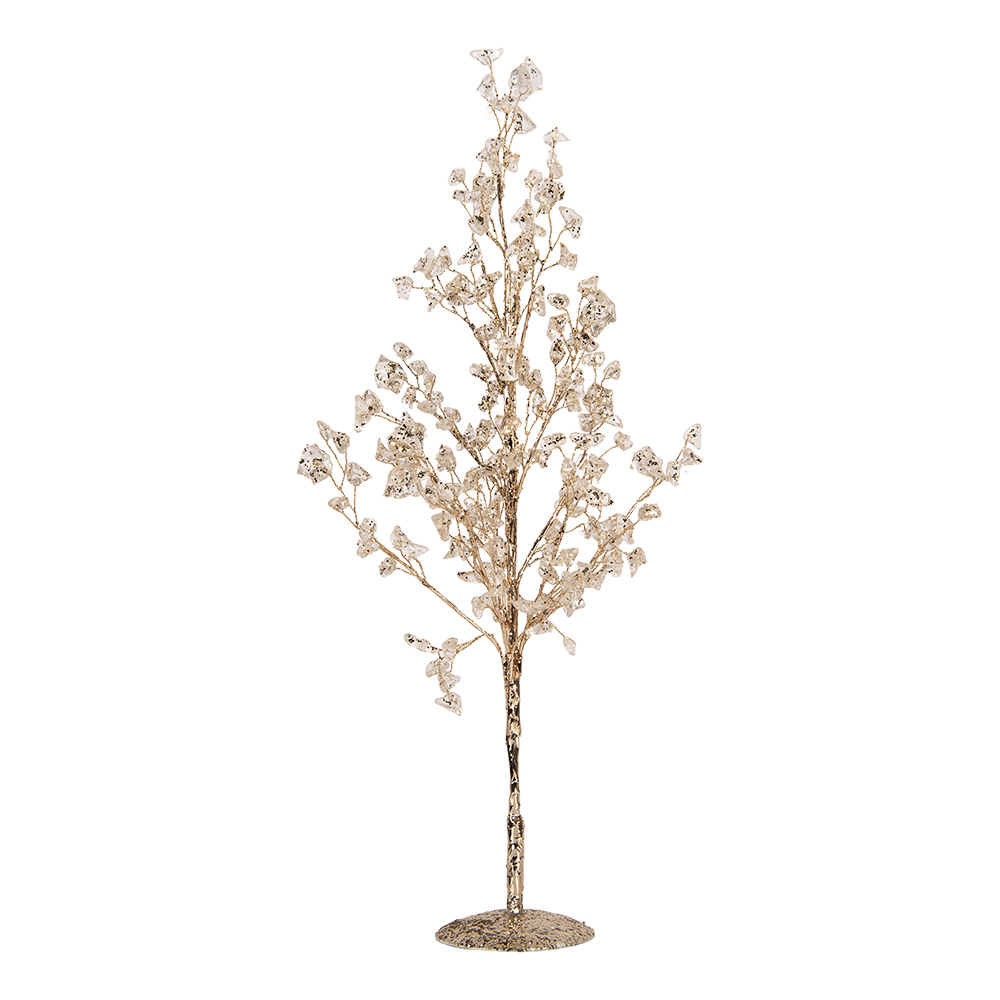 Arbre de décoration Couleur or Transparent 9x9x50 cm