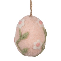 [65961] Decorative Hanger Egg Pink Green Ø 6x8 cm