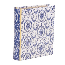 [66016] Boîte en forme de livre Blanc Bleu 17x14x5 cm