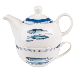 [FIBTEFO] Teiera Tea for One Bianco Blu 17x11x14 cm / 400 ml / 250 ml