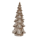 Décoration de Noël Sapin de Noël Marron Blanc 19x19x40 cm