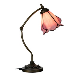 [5LL-6369] Lampada parete Tiffany Rosa Marrone 26x19x50 cm E14/max 1x25W