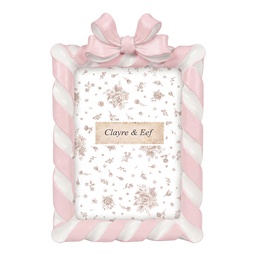 [2F1408] Cornice Foto Rosa Bianco 16x4x24 cm / 13x18 cm