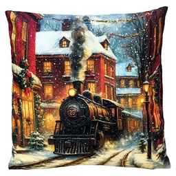 [KG023.209] Coussin rempli Bleu Marron 45x45x4 cm