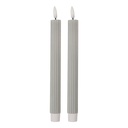 Kerze mit LED set 2 Grau Ø 2x25 cm / 2xAAA