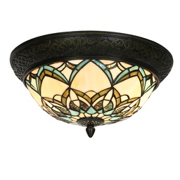 [5LL-6335] Ceiling light Tiffany Beige Ø 37x19 cm E14/max 2x40W