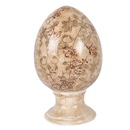 [6CE2414L] Décoration uf sur pied Beige Vert Ø 15x24 cm