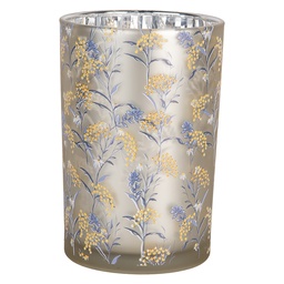 [6GL4967] Porta tealight Grigio Giallo Ø 12x18 cm