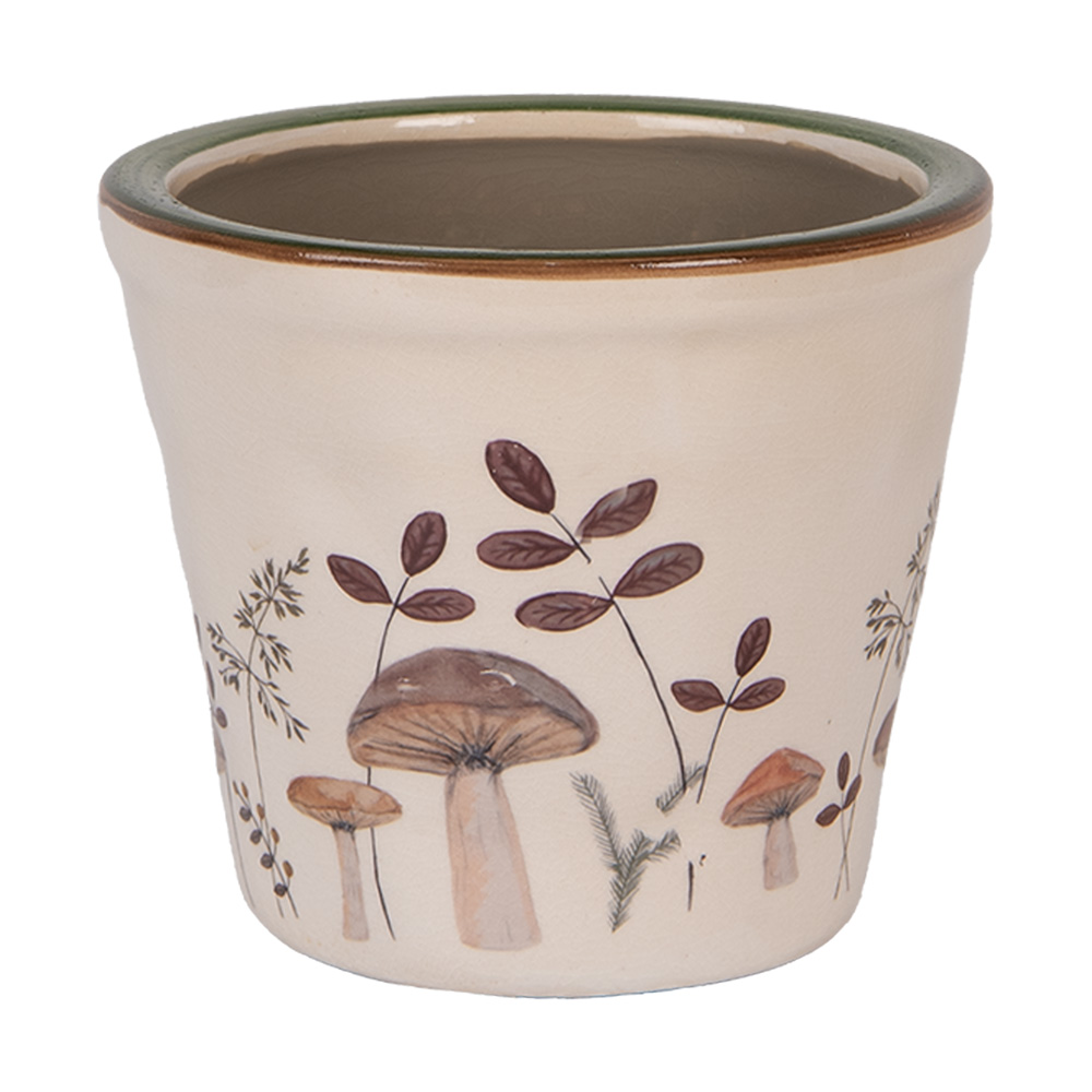 Flower Pot Inside Beige Brown Ø 12x11 cm