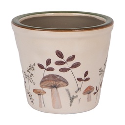 [6CELFJ0001S] Vaso Porta Pianta Beige Marrone Ø 12x11 cm