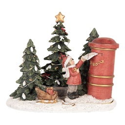 [6PR5373] Décoration enfant à boîte aux lettres LED Rouge Vert 16x12x14 cm