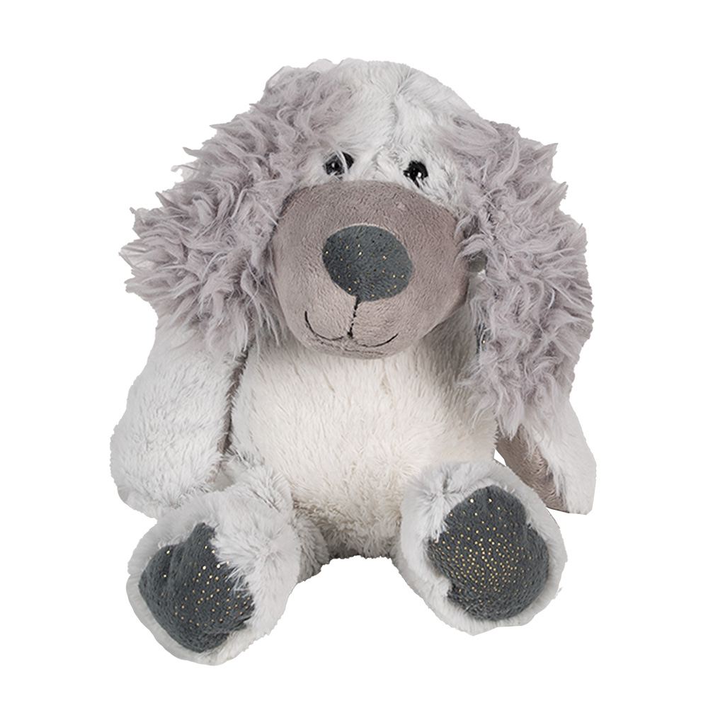 Deko Kuscheltiere Hund Grau Weiß 18x22x32 cm