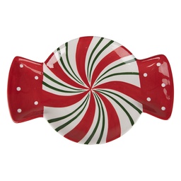[6CE1848L] Tableware Diner Plate Red White 32x21x3 cm
