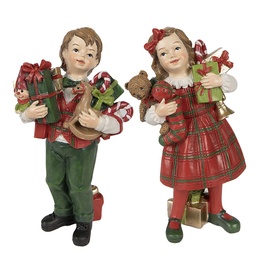 [6PR3920] Decoration Enfants Rouge, Vert 7x6x13 / 7x5x13 cm (2)