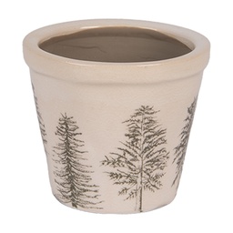 [6CENPT0001XS] Blumentopf für Innen Beige Grün Ø 8x7 cm