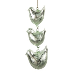 [6GL4455] Decorazione pendente uccelli Verde 7x5x16 cm