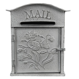 [6Y4795] Wandbriefkasten Grau, Weis 26x10x31 cm