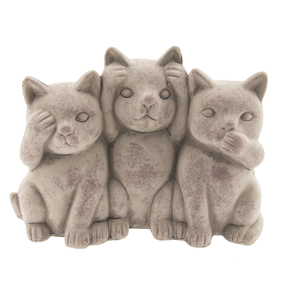 Décoration Chat Gris 22x10x16 cm