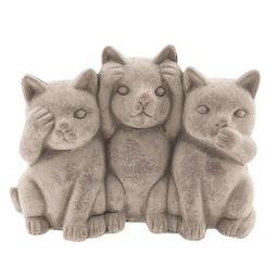 [6TE0193] Décoration Chat Gris 22x10x16 cm