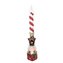 [6PR6376] Decoratie Kandelaar met kaars met LED 9x10x45 cm