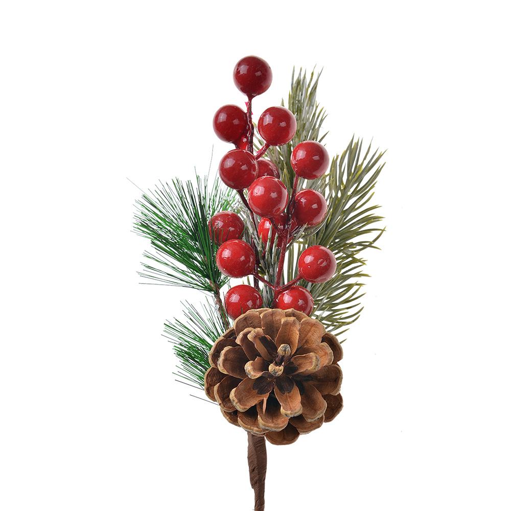 Weihnachtsdeko Ast Rot Grün 10x6x25 cm