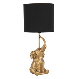 [6LMC0038] Tischlampe Elefant Goldfarbig, Schwarz Ø 20x46 cm E27/max 1x60W