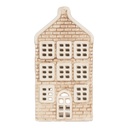 Kerzenhalter Weihnachten Häuschen Beige Grün 9x10x19 cm