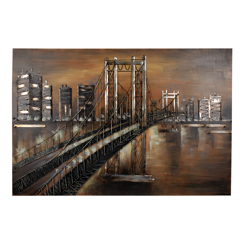 Wanddecoratie skyline 120x5x80 cm