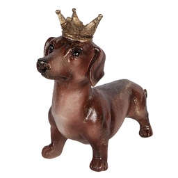 [6PR6035] Deko Hund Braun 35x14x28 cm